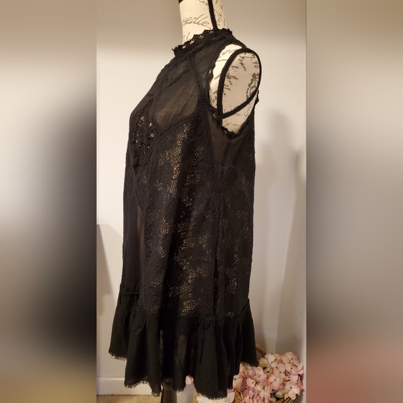 Free People Black Sleeveless Casual Dress With Open Diamond Back, Size M - Picture 7 of 9